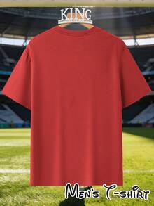 [Popular Licensed Design] Short-Sleeved T-Shirt With Mexico 2026 World Cup And Eagle " Warrior Style" Print, Latin American Style, Urban Fashion, Fan Support, Wild Eagle Retro Style, Suitable For Daily Wear, Parties, Dinners, Travel And Bar Outings, A Gift For Mexican Fans. - 紅色 - 查看 5