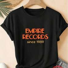 1 Piece DJO Retro 90s T-Shirt - Unisex Black T-Shirt With Purple DJO Graphic Print, Casual Streetwear For All Seasons, 180g 100% Cotton. - 黑色 8 - 查看 11