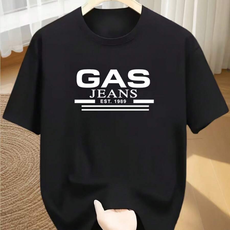 Printed T-Shirt For Men And Women - 黑色 - 查看 1