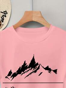 Women's 100% Cotton Short Sleeve T-Shirt With Subtle Outdoor-Themed Patches - Casual Spring And Summer Blouse, Machine Washable, Ideal For Picnics And Casual Wear, Non-Outdoor Printed T-Shirts - 羅莎 - 查看 5
