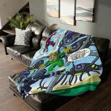 1pc S-Pider-Man Print Blanket,Retro Cartoon Style Throw Blanket,Cartoon Character Printed Blanket,All-Season Universal Nap Blanket,Character Home Decor Blanket,Modern Fashion Gift Suitable For Home Bedroom Bed Sofa Office Lunch Break Cover Picnic Blanket - Nhiều màu - Xem 2