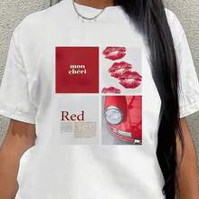 Printed T-Shirt For Men And Women - 白色 - View 1