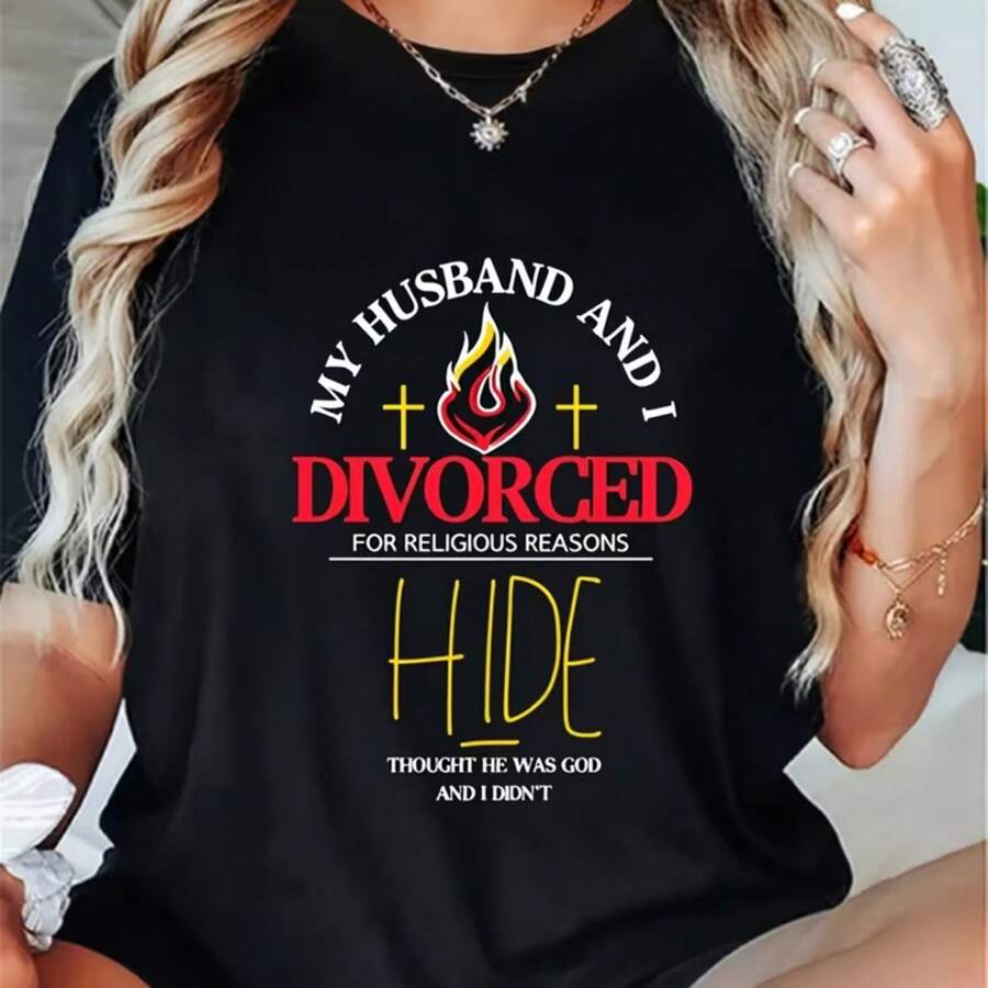 Camiseta impresa para hombres y mujeres - Negro - Ver 1