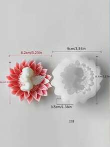 1pc Floral Angel Silicone Mold, DIY Fragrance Sleeping Angel Plaster Resin Candle Silicone Mold - A-White - View 2