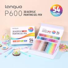 Langge Professional Acrylic Paint Stylus Pen Enhanced Version, Large Capacity Metal Glossy Pen Refill, 1.0mm Stainless Steel Nib Design, Smooth Flowing Ink, Suitable For Student Painting, Note-Taking, Back To School Essential - Multicolor - View 25