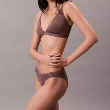 Calvin Klein Ideal Cotton Bikini QD5126 Underwear  Women  Panties - Erin Stripe Botanical Brown - Xem 4