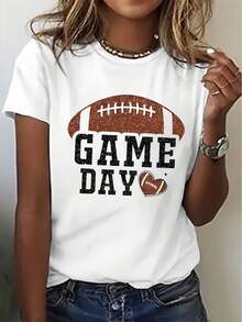 Women's Graphic Soccer Jersey - Modern Style, Breathable, Moisture-Wicking, Short Sleeve, Crew Neck, Summer Top For Casual Wear - Ideal For Outdoor Activities, Sports Fans, Lifestyle And Training - 黑色 - 查看 1