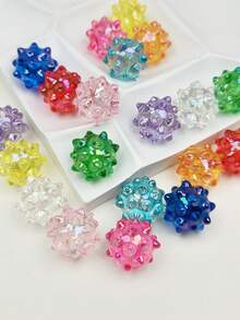 10pcs Colorful Acrylic Wolf Tooth Beads, Meteor Beads, Transparent Colored Sea Urchin Beads, DIY Jewelry Making Decorative Beads, Can Be Used For Earrings, Necklaces, Phone Chains, Keychains, Bag Charms - Sea Urchin Pearls - View 4