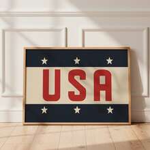 1pc Frameless Retro American Patriotic Font Art Canvas Poster Print Vintage 4th Of July Patriotic Farmhouse Aesthetic Wall Decor Minimalist Fun Art Painting For Home Apartment Bedroom Dorm Office Classroom Party Perfect Gift - Word - View 3