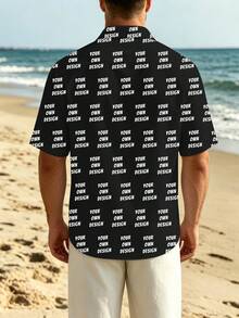 1pc Customizable Plus Size Men's Casual Shirt, Upload Your Own Photo And Logo Design, Personalized Button-Down Casual Shirt For Men, Suitable For Daily Wear, Events, Holidays, Unique Gift For Boyfriend, Employees, Family, Friends - Multicolor - View 2