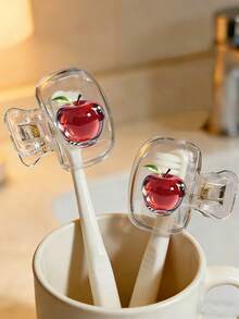 Red Apple & Green Apple Pattern Portable Toothbrush Head Cover, Storage Box, Toothbrush Protector Holder, Essential Bathroom Accessory For Home, Business Travel, Daily Use And Outdoor Travel - Multicolor - View 10