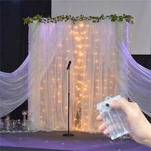 1pc Window Curtain LED String Lights, 8 Lighting Modes, Battery Powered Indoor Hanging Lights For Wedding, Birthday Party, Bedroom, Window Decor (Batteries Not Included) - AA Battery Box Curtain Light - View 17