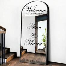 Customized Mirror Sticker Wedding Decor - Wedding Signage Decor DIY Wedding Stickers - Mirror Sticker "Welcome To The Wedding" - Customized Mirror Letter Sticker Decal - Just Married - Wedding Marriage Decor/Modern Wedding Welcome Sign/Personalized Newlyweds Name And Date/Mirror Sticker - Bridal Shower - Multicolor - View 7