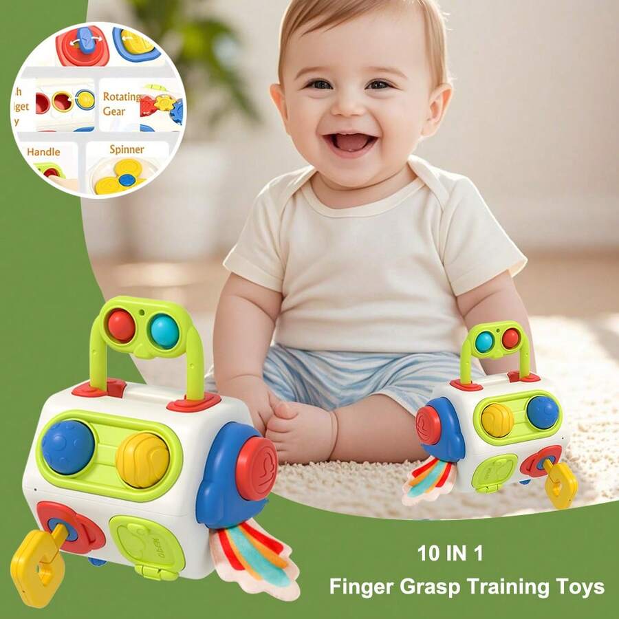 8-In-1 Baby Activity Cube – Sensory Learning Toy For Fine Motor Skills Cooltoys Favors For Kids, Travel & Birthday Gift For Infants Toddlers Boy/Girl Toys