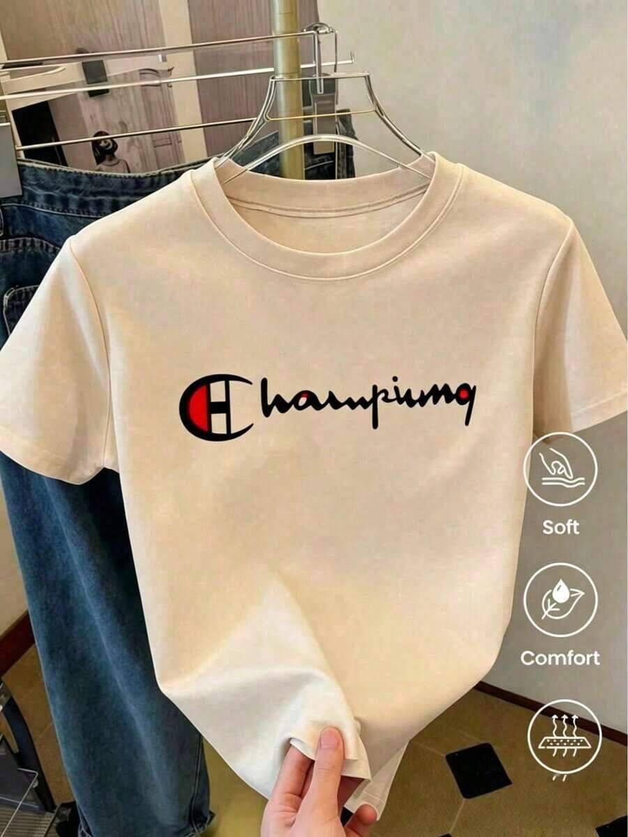 A Fashionable, Short-Sleeved, Round-Neck T-Shirt, Made In Mexico, For The Spring/Summer Season. Featuring A Cartoon Print, This Matching Set Is Suitable For Both Layering And Layering, Ideal For The Office And Casual Wear. Designed For Men And Women, It's Also Available As A Single Unit. A Great Gift Idea. Women's T-Shirt. Blouses > Elegant. Boho Chic. This Soft, Breathable, And Comfortable Women's Top Is Perfect For Spring, Summer, And Fall, Ideal For Vacations, Travel, And Everyday Wear. - 杏 - 查看 1