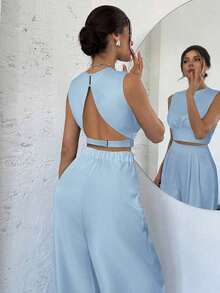 Conjunto de dos piezas para mujer para uso diario - Azul - Ver 7