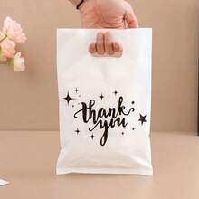 100pcs/50pcs/20pcs Bolsas de plástico negras reutilizables - Perfectas para regalos de agradecimiento, Navidad, fiestas, tiendas y boutiques - 100 blancos - Ver 5