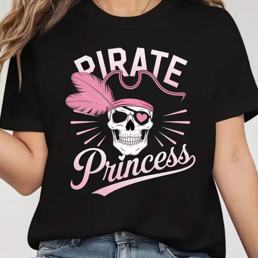 Printed T-Shirt For Men And Women - Black - View 1