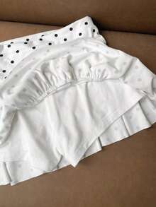 Xghhjm Falda Mini de Terciopelo Negro con Volantes para Mujer, Ideal para Fiestas de Invierno - Blanco - Ver 6