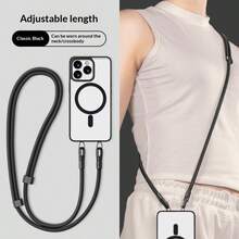 Adjustable Phone Lanyard, Anti-Lost Anti-Drop Long Strap, Multifunctional Phone Accessory, 7mm Thick Braided Cord, Fashionable High-End Hanging Decoration, Suitable For Outdoor Travel, Hiking, Shopping, Anti-Theft, Key Chain, Gift For Family And Friends - Multicolor - Double Ear Clips - View 12