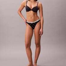 Calvin Klein Calvinklein Icon Logo Thong Underwear  Women  Panties QD5043  Thongs For Women Underwear - Diamond Logo Shoreline/Blue Descent - 查看 3