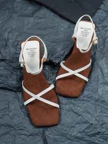New Summer High Heel Strap Unique Design Sandals - White - View 7