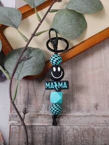 閃電 MAMA 歡樂表情串珠鑰匙圈-背包掛飾配件，防丟鑰匙架，女性鑰匙圈環 - 彩色 - 查看 5