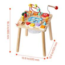 Montessori Activity Table For Toddler 1-3 Years Old, 8 In 1 Wooden Learn Activity Desk, Baby Play Table For Boys & Girls Aged 6+ Months, Great Birthday, Christmas, Children's Day Present - Wooden, 8 Games - View 10