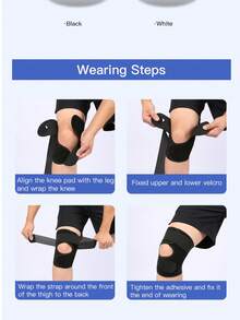 Vilico 1 Piece Of Black And White Knee Protection Thigh Meniscus Protection Sports Running Basketball Climbing Protection Knee Joint Patella Strap Breathable Lightweight Gym Knee Protection Fitness Equipment - Multicolor - View 5