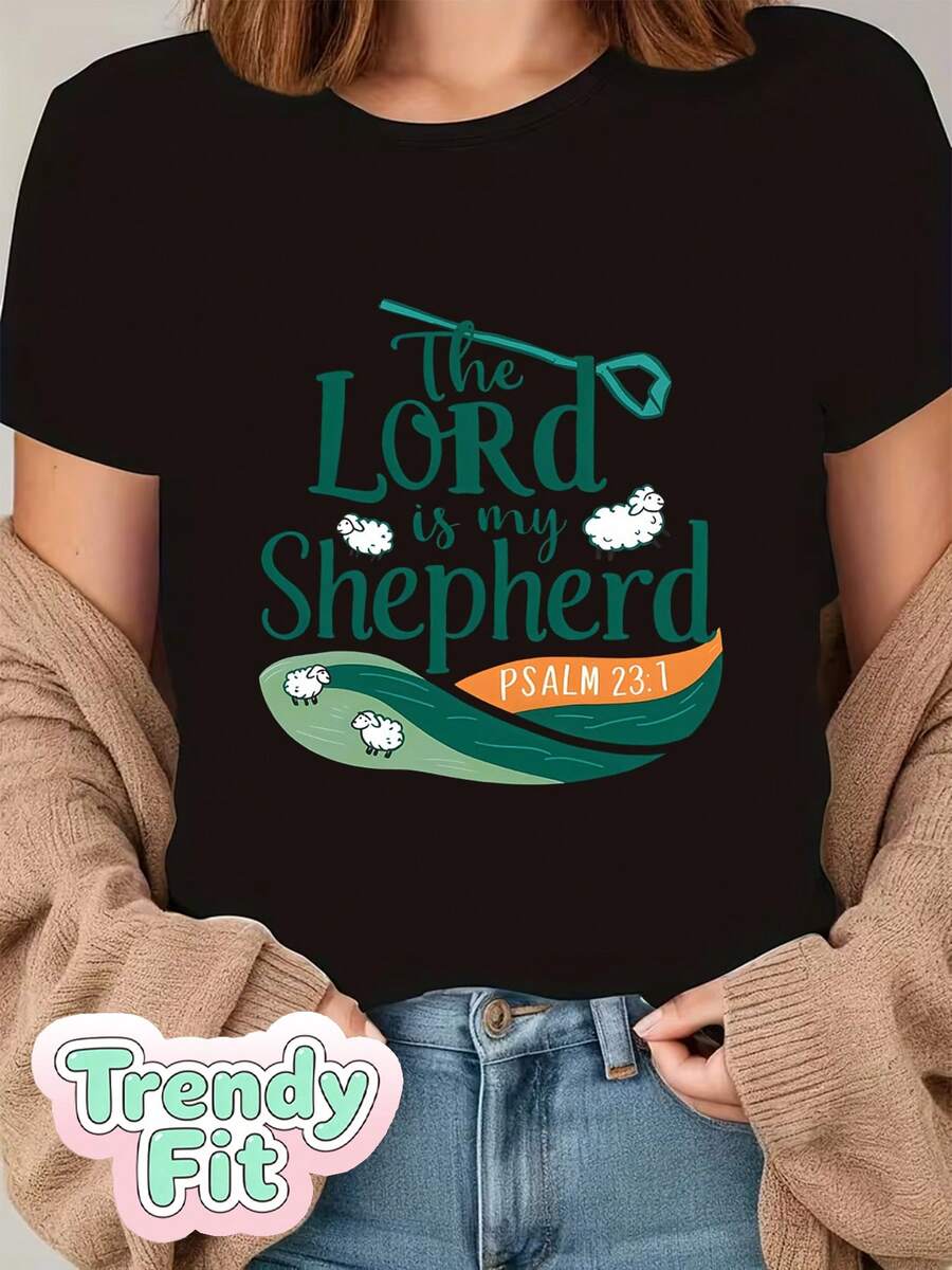 Highland Cow Print T-Shirt With Green Sunglasses And Shamrock, Casual St. Patrick's Day Themed Shirt, Elegant Blouses For Women. - 黑色 - 查看 1