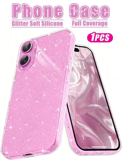 1 chiếc - Ốp lưng điện thoại trong suốt bóng bẩy cho iPhone 17, phù hợp cho nữ/bé gái, tương thích với iPhone, dễ thương và chống sốc, bảo vệ toàn diện camera, ốp silicon mềm lấp lánh, phù hợp với 17 Pro Max, 17 Pro 16, 16 Plus, 15 Pro Max, 14, 13, 12, 11. Ốp điện thoại, phụ kiện điện thoại.