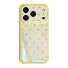 Funda de teléfono estilo graffiti con estrellas coloridas de GUCADI compatible con Apple 17, 17 Pro Max, 13 chapado en oro, 15 de cobertura completa, 16 creativo coreano, única, creativa, geométrica, minimalista, fresca y sencilla, de nicho, estilo de lujo ligero, estilo Ins - Amarillo - Ver 5