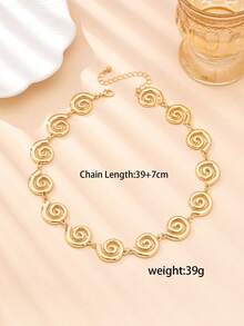 1 chiếc dây chuyền thời trang, thanh lịch, đa năng, thiết kế mang ý nghĩa cá nhân, phù hợp cho phụ nữ đeo hàng ngày. - Vàng - Xem 4