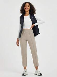 Baleaf Womens Travel Pants Stretch Ankle Golf Pants With Pockets Comfy Petite Business Casual Dressy Work Slacks - 卡其色 - 查看 3