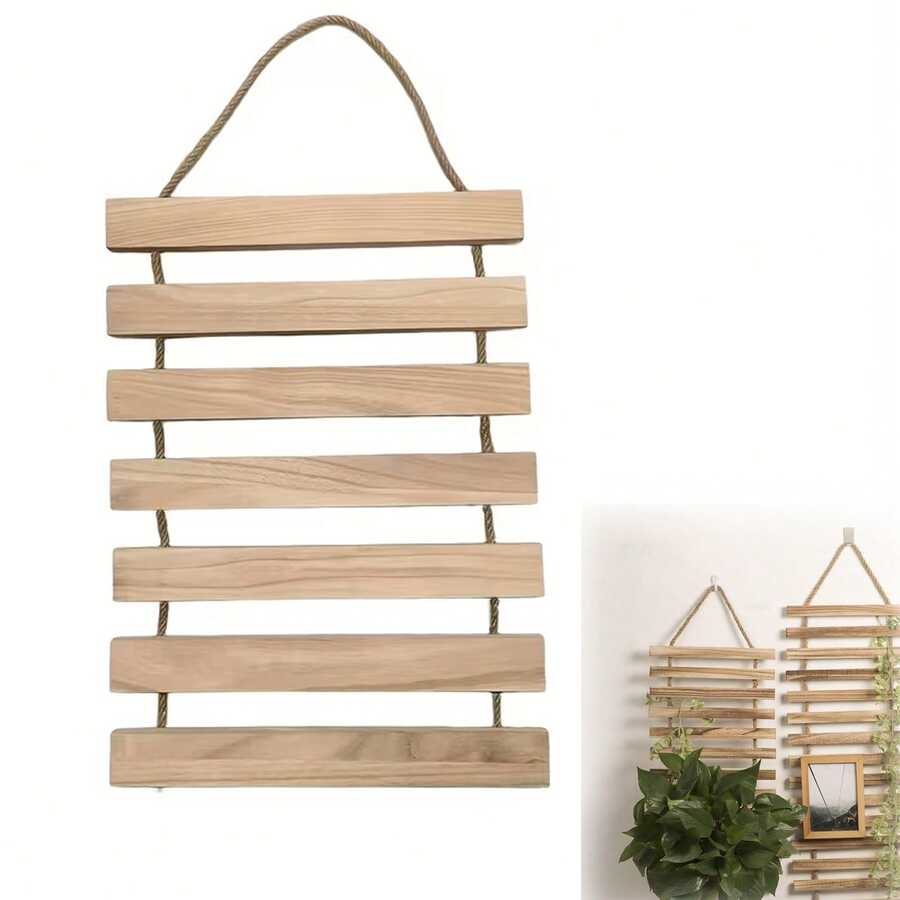 Wall-Mounted Wooden Flower Pot Rack Climbing Plant Support Rustic Style Flower Stand Suitable For Balcony And Garden - Tree - View 1