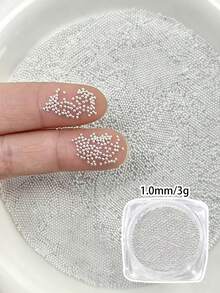3g Hạt tròn kim loại mini 0.8mm, phụ kiện trang trí móng tay, màu vàng & bạc, đồ dùng tự làm móng, trang sức móng tay. - Nhiều màu - Xem 8