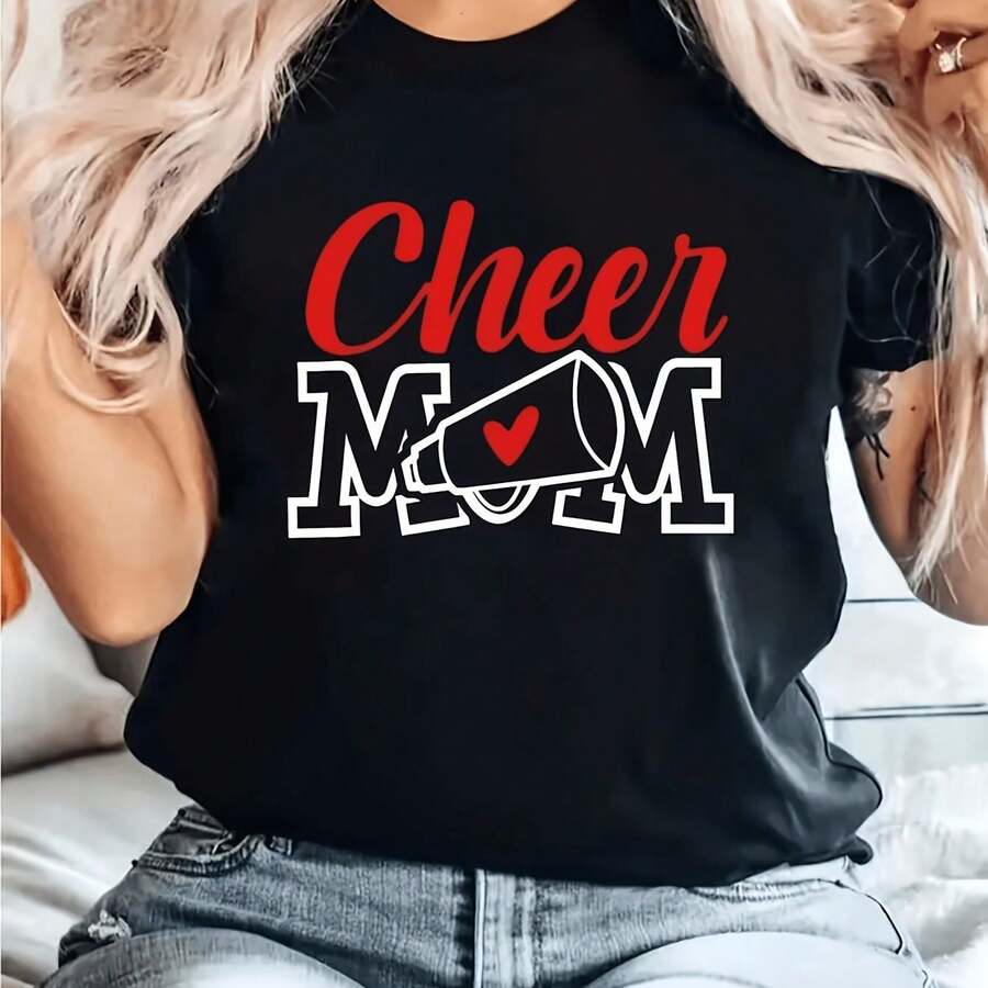 Women's T-Shirt With Sparkling Golden Cherry Design - Black - View 1