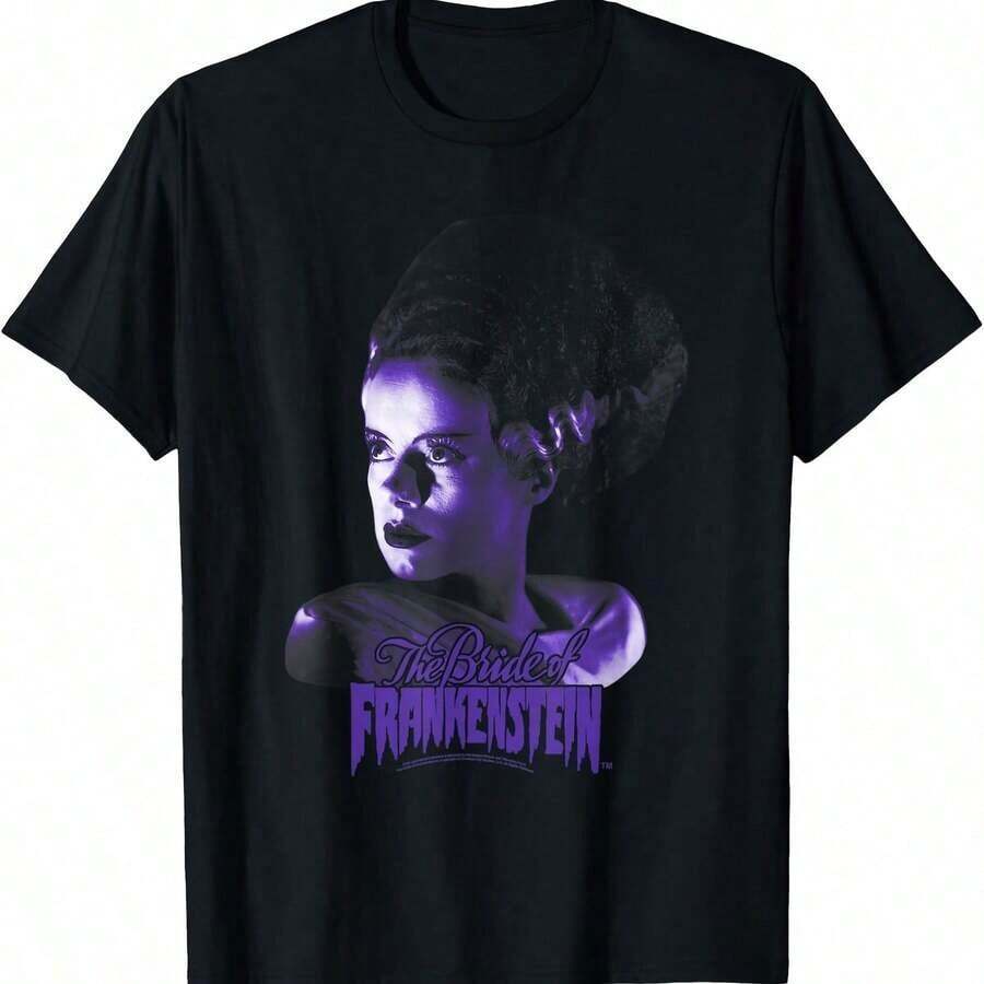 Universal Monsters Bride Of F.Rankenstein Dark Portrait T-Shirt Small - Black - View 1
