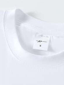 Men's 100% Casual Short Sleeve T-Shirt - Breathable Summer T-Shirt With "IN A WORLD WHERE YOU CAN BE ANYTHING" Graphic Print, Relaxed Fit, Crew Neck, Comfortable For Everyday Wear - 白色 - 查看 3