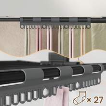 SONGMICS Wäscheständer, Standtrockner 4 Ebenen, klappbar, rollbar, Flügelwäscheständer, Sockenhalter, 63,5 x 128 x 173 cm - Schwarz - Übersicht 3