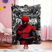 1pc S-Pider-Man Print Blanket,Retro Cartoon Style Throw Blanket,Cartoon Character Printed Blanket,All-Season Universal Nap Blanket,Character Home Decor Blanket,Modern Fashion Gift Suitable For Home Bedroom Bed Sofa Office Lunch Break Cover Picnic Blanket - Nhiều màu - Xem 2