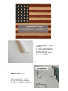 1pc Frameless Vintage American Flag Independence Day Art Print, Patriotic Wall Decor For Bedroom, Dorm, Back To School, Funky Posters, Room Decor Gift - American Flag - View 9