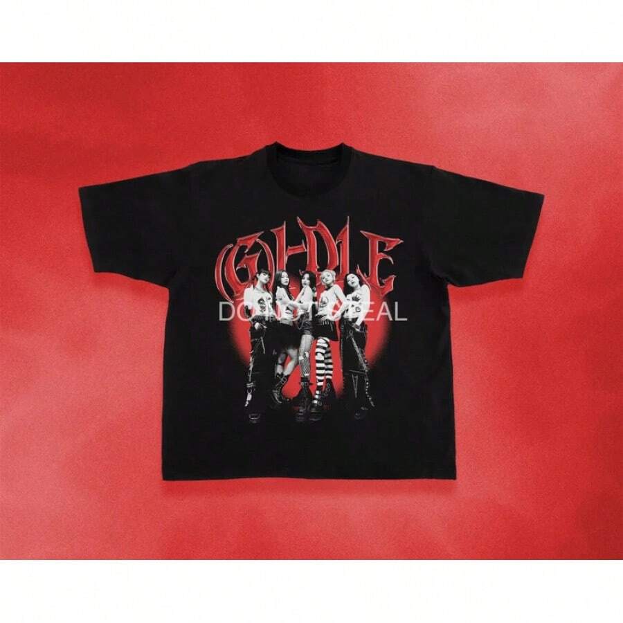 Camiseta de I-DLE, Mercancía de para la Gira de Conciertos - Negro - Ver 1