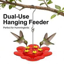 Hummingbird Feeder For Window & Hanging Use, 5 Flower Feeding Ports, Leak-Proof Bird Nectar Feeder For Outdoor Garden Yard Decoration - 1Pc - View 9