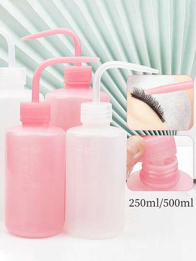 Chai vệ sinh vòi cong 150ml, chống rò rỉ, có vạch chia, thích hợp cho nối mi, xăm lông mày và sử dụng trong phòng thí nghiệm, màu trắng/hồng.