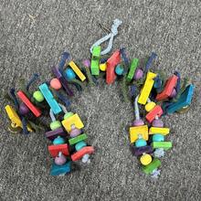 (Accessories Color Randomly Shipped) 1pc Parrot Colorful Wooden Block Chewing Toy Parrot Bird Toy - Multicolor - View 7