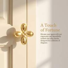 1pc Luxury Four-Petal Flower-Shaped Cabinet Handles, French Retro Zinc Alloy Drawer Knobs, Elegant Decorative Furniture Wardrobe Door Handles, Suitable For Kitchens, Dressing Tables, Wardrobes, Universal Home Hardware - A - View 2