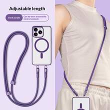 Adjustable Phone Lanyard, Anti-Lost Anti-Drop Long Strap, Multifunctional Phone Accessory, 7mm Thick Braided Cord, Fashionable High-End Hanging Decoration, Suitable For Outdoor Travel, Hiking, Shopping, Anti-Theft, Key Chain, Gift For Family And Friends - Multicolor - Double Ear Clips - View 9
