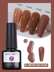 5ml Nude Pink Gel Nail Polish Set Long Lasting Soak Off UV LED Gel Polish Pink Glitter Brown Colors Gel Nail Polish Manicure DIY Home Nail Art Beauty Supplies For Spring Summer Daily Nail Design - Multicolor - View 10