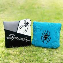 Spider Embroidered Square Mallet Type Magnetic Golf Club Head Cover, Ideal Golf Accessory For Golfers - Multicolor - View 2
